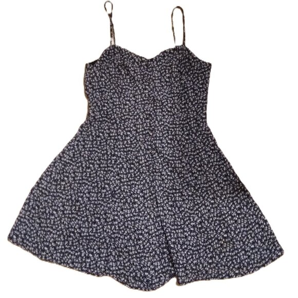 Black & White Floral Skort Dress/Romper - Vintage 1990s - Picture 2 of 4